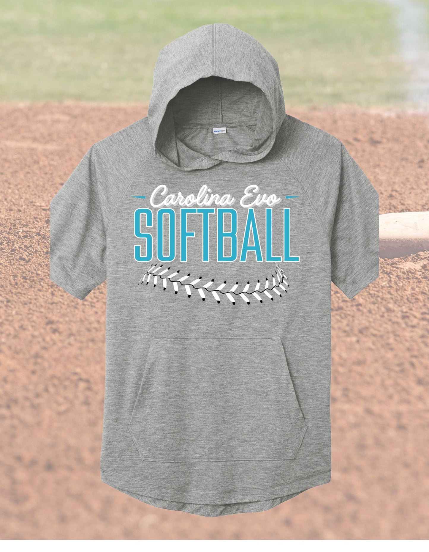 SOFTBALL Tri-Blend Wicking Short Sleeve Hoodie