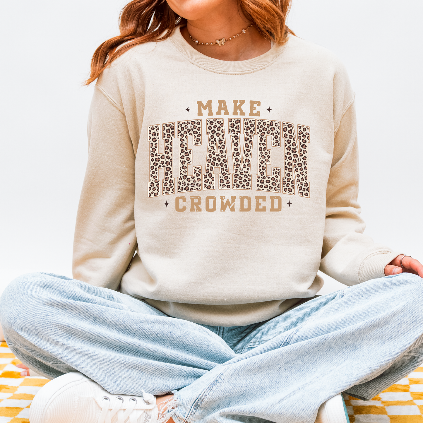 Cheetah make Heaven Crowded Crewneck