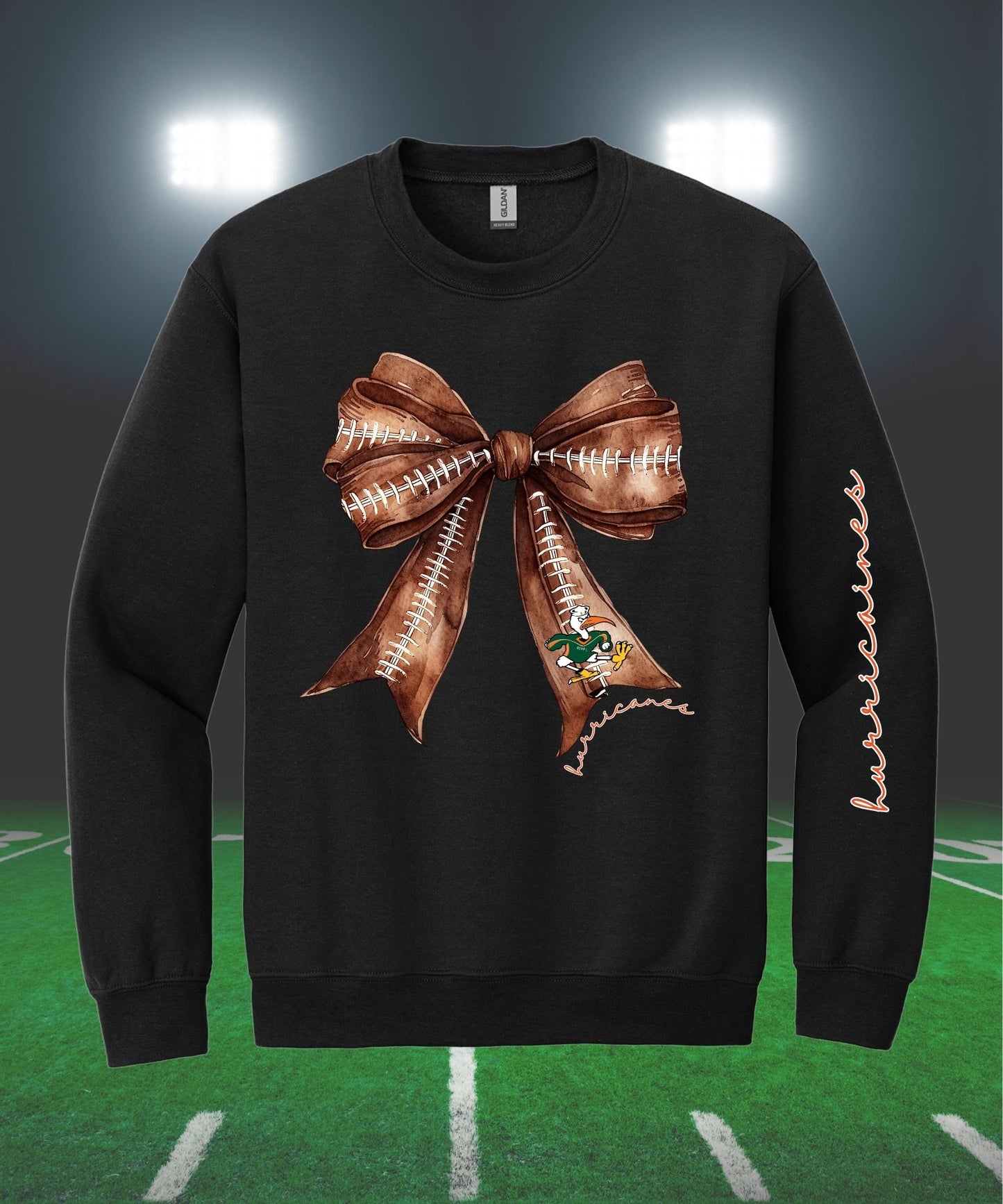 Hurricanes Football Bow Sweatshirt