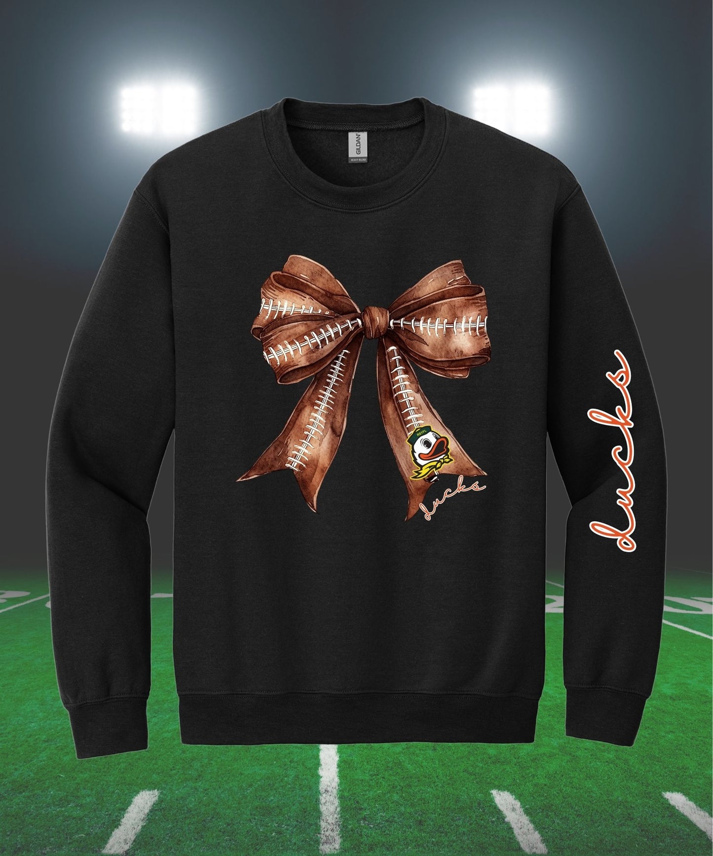Ducks Football Bow Sweatshirt