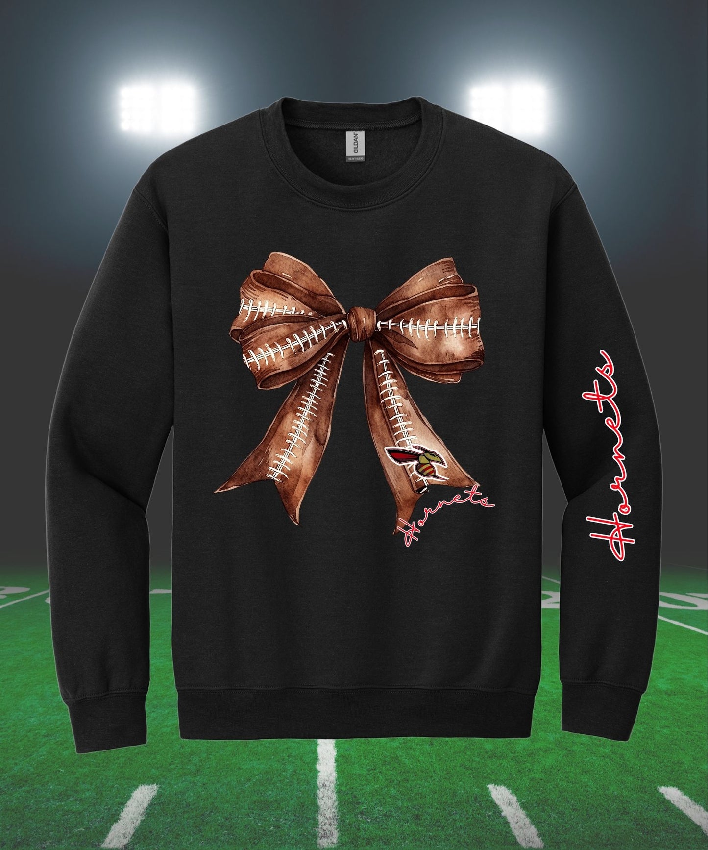 Hornets Football Bow Sweatshirt