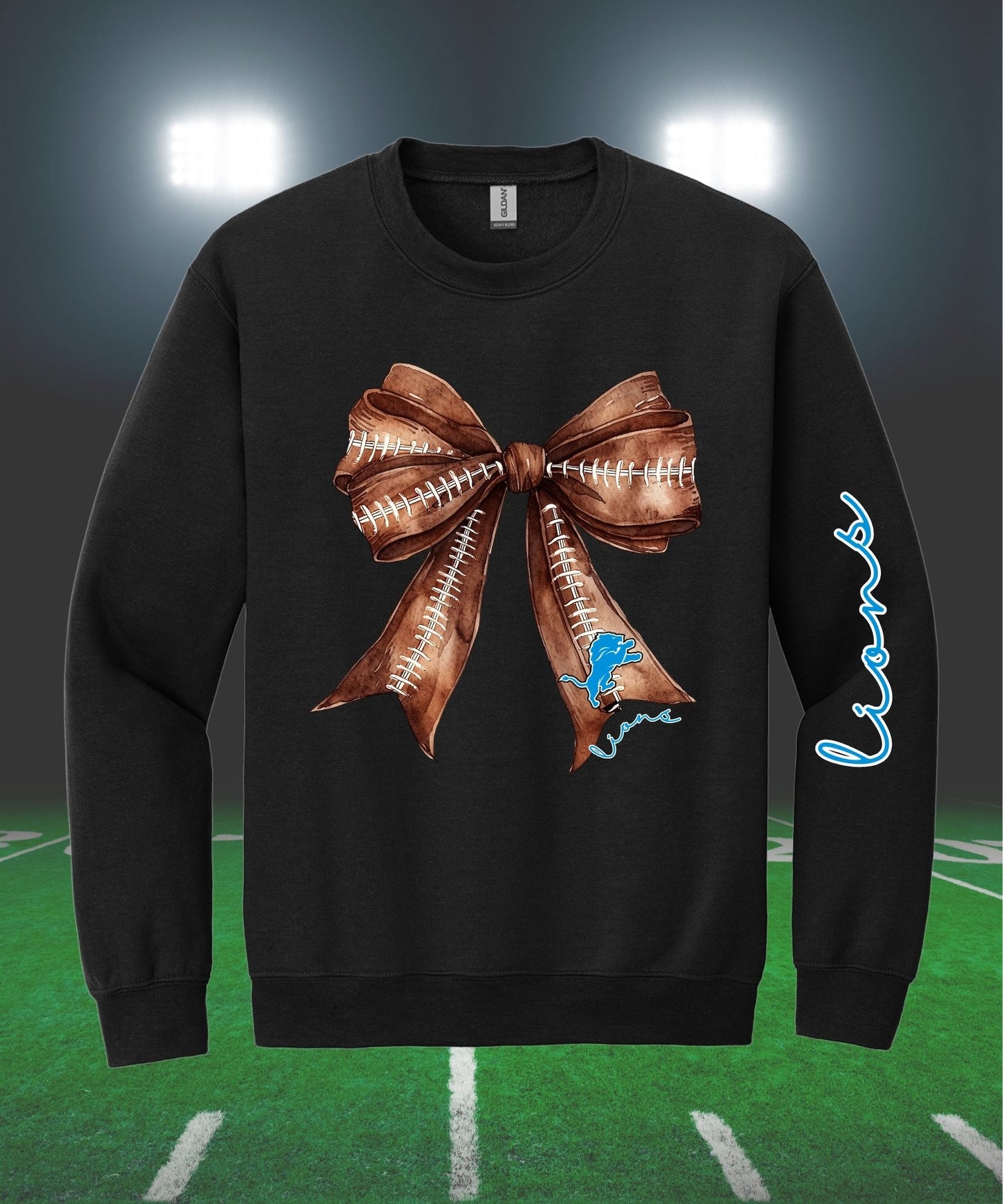 Lions Football Bow Sweatshirt