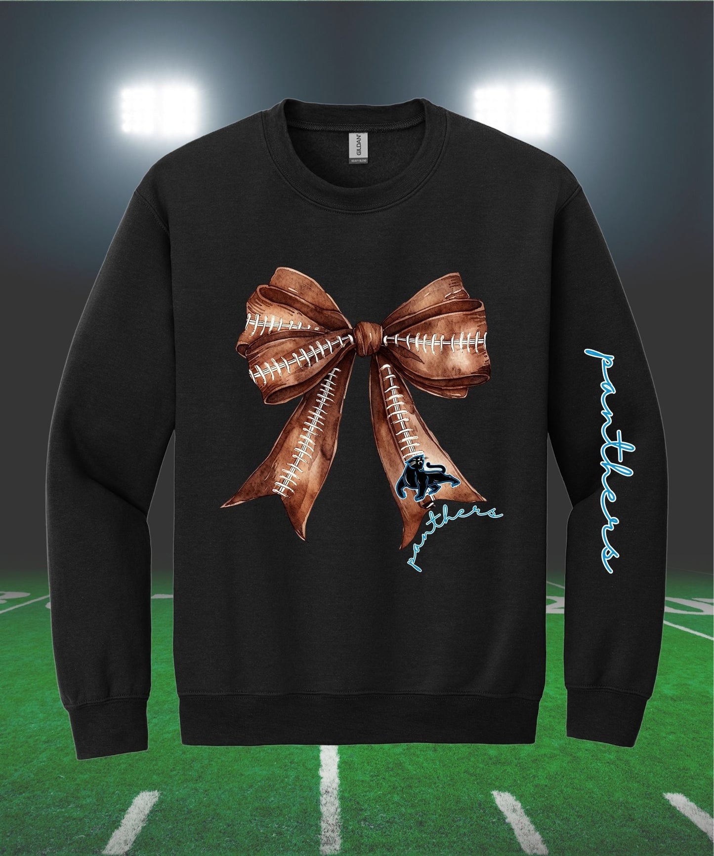 Panthers Football Bow Sweatshirt