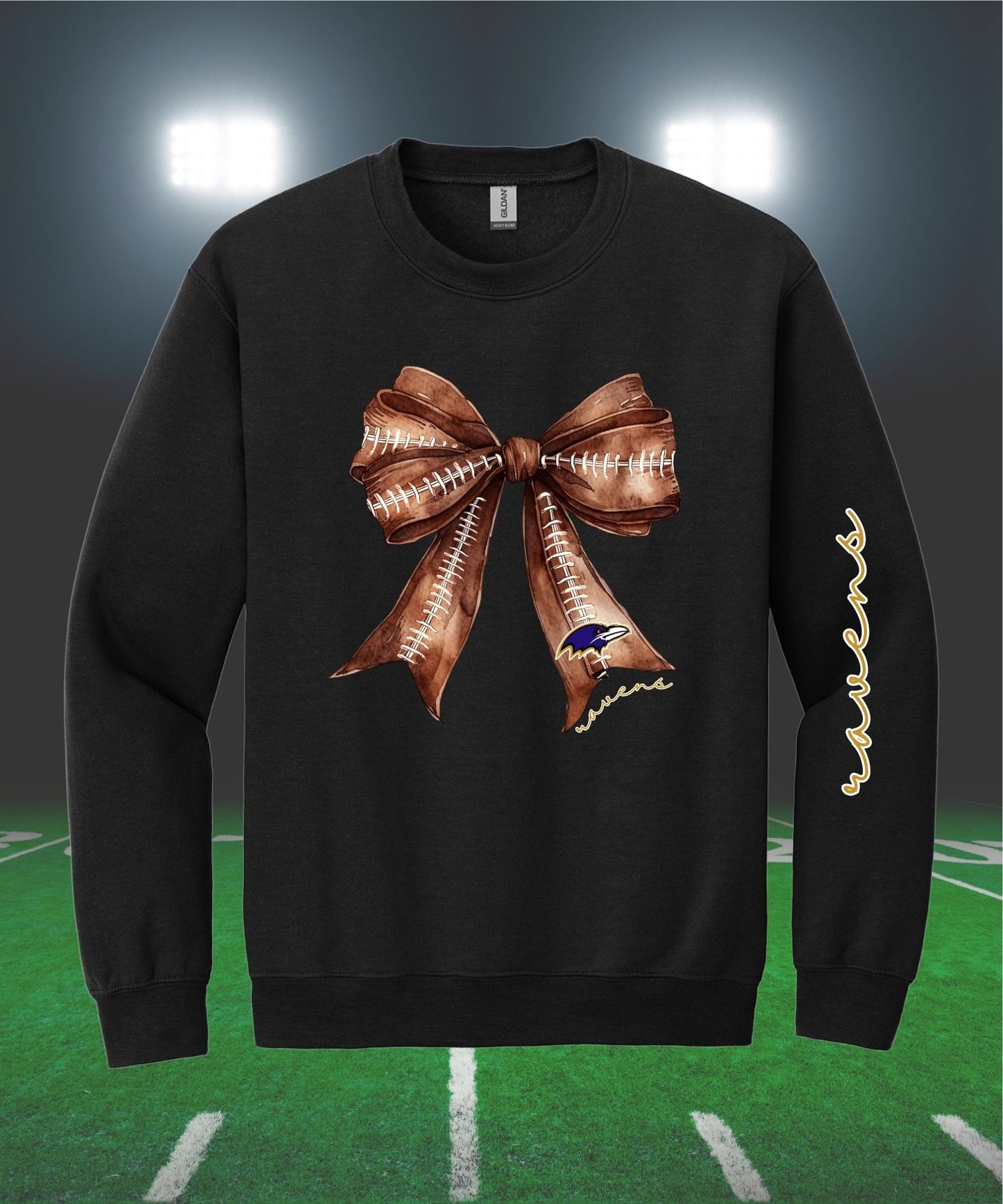 Ravens Football Bow Sweatshirt