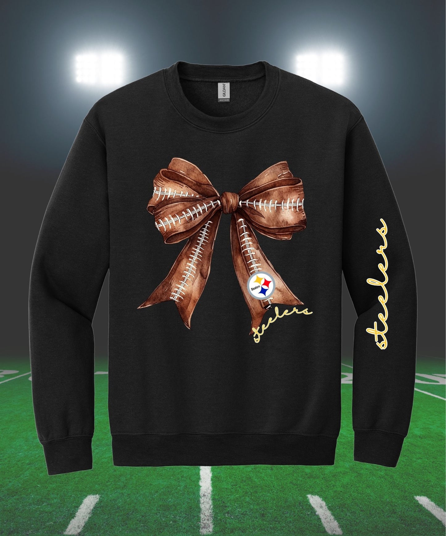 Steelers Football Bow Sweatshirt