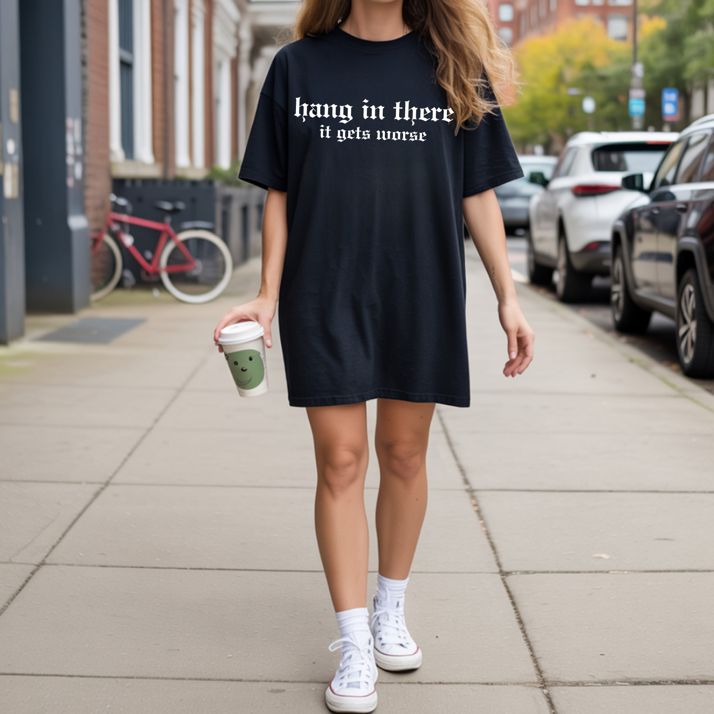 Hang in there it gets worse T-Shirt Black