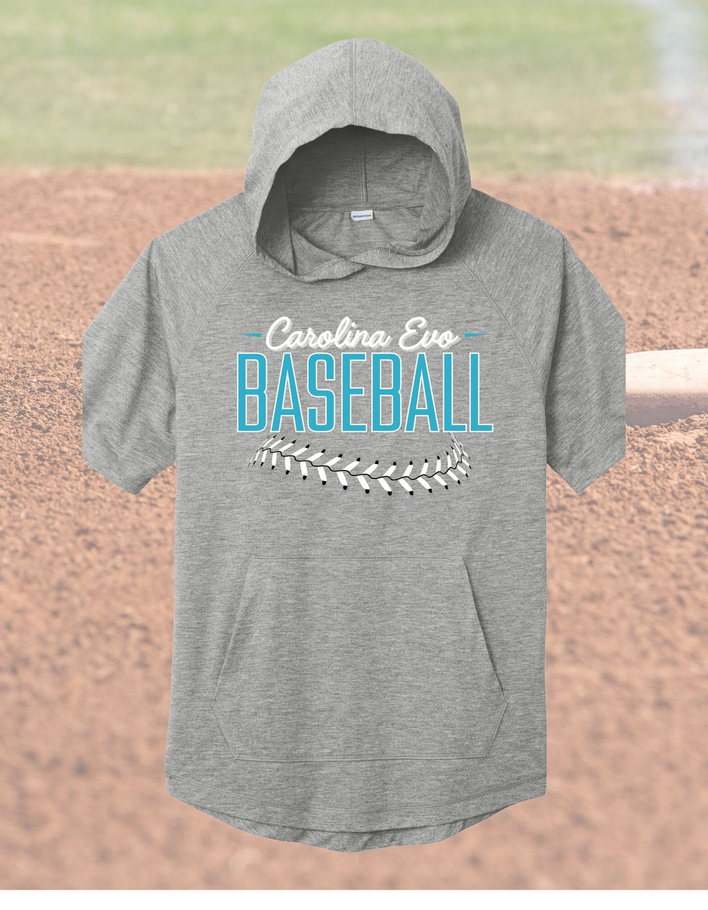 Baseball Tri-Blend Wicking Short Sleeve Hoodie