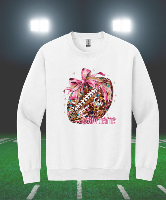 Disco Football Crewneck White PERSONALIZED