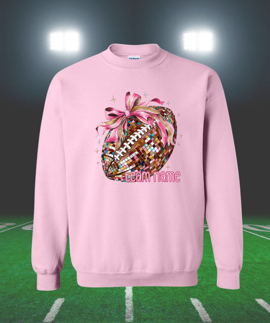 Disco Football Crewneck Pink PERSONALIZED