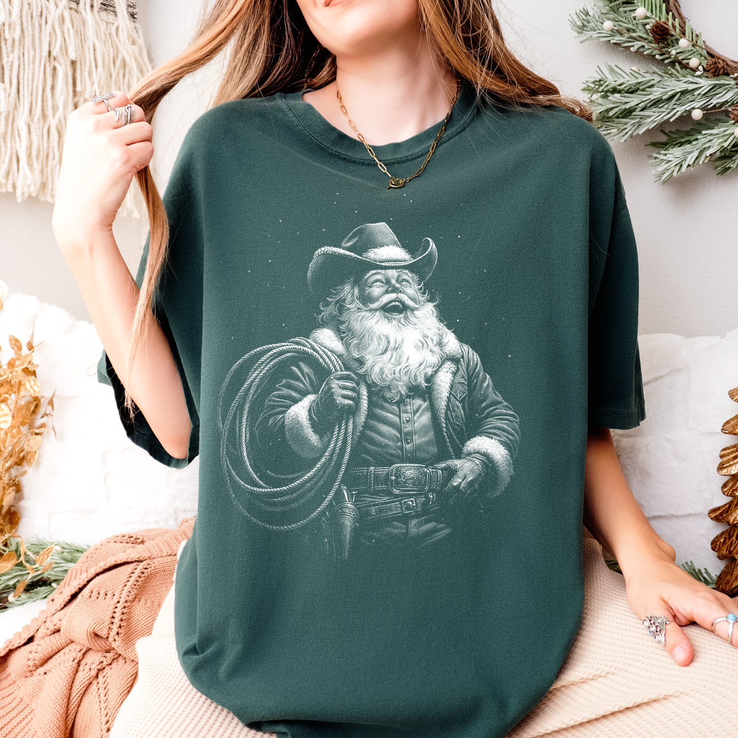Cowboy Western Santa T-Shirt