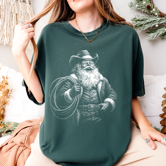 Cowboy Western Santa T-Shirt